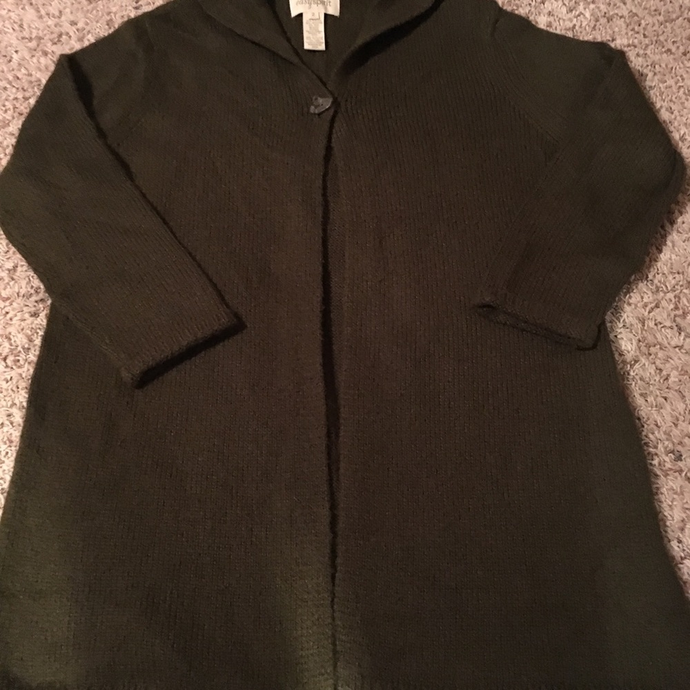Easy Spirit green sweater coat, SZ 2, gently worn